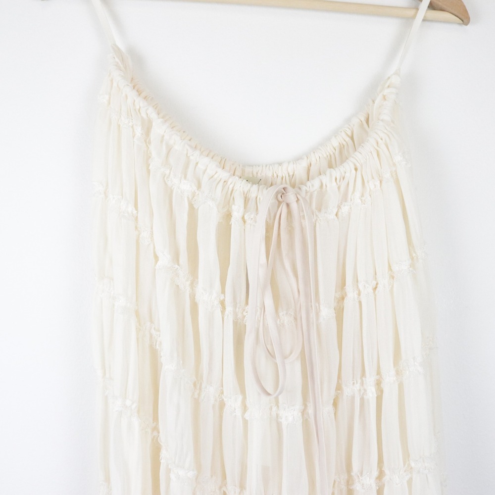 NWT Arcina Ori Juliette Skirt Cream Medium Maxi Tiered - Picture 7 of 10